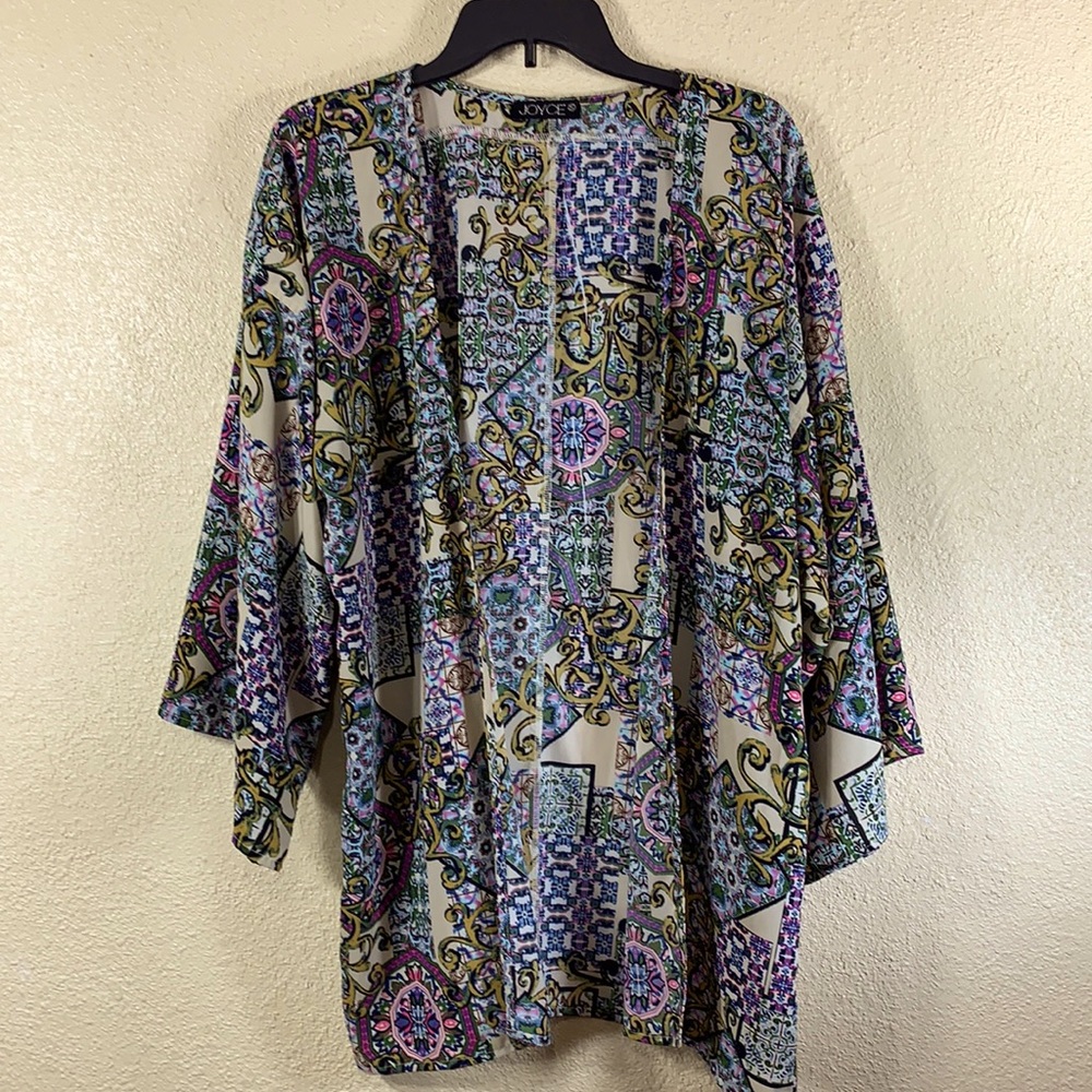 Bathing Suit Coverup Purple Tan Size M